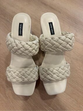 Nine West Cream Braided wedges